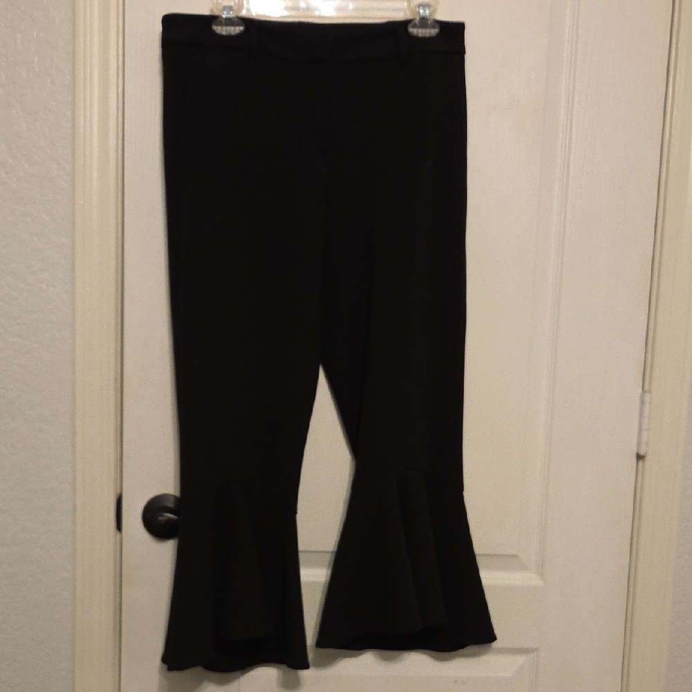 Black Flared Hem Pants